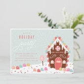 LEBKUCHEN-HAUS-FEIERTAGS-PARTY EINLADUNG (Stehend Vorderseite)