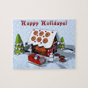 Lebkuchen-Haus-Feiertags-Puzzlespiele Puzzle