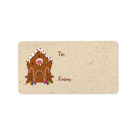 Lebkuchen-Haus-Geschenk-Aufkleber Adressetikett