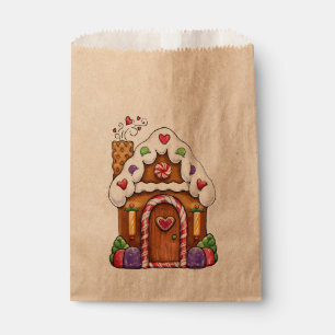Lebkuchen-Haus-Hütten-Bevorzugungs-Tasche Geschenktütchen