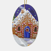 Lebkuchen-Haus Keramik Ornament (Links)
