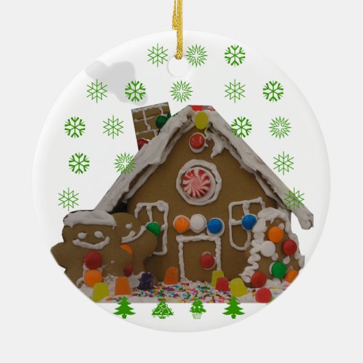 Lebkuchen-Haus Keramikornament (Hinten)