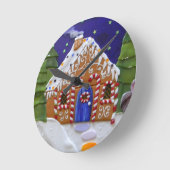 Lebkuchen-Haus Runde Wanduhr (Winkel)