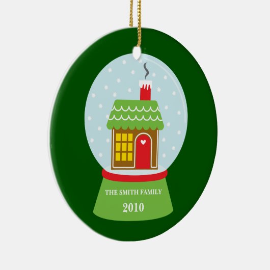 Lebkuchen-Haus Snowglobe Verzierung Keramikornament (Rechts)