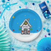 Lebkuchen-Haus-Szene Pappteller (Party)