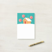 Lebkuchen-Haus und Lolli Post-it Klebezettel (Auf Schreibtisch)
