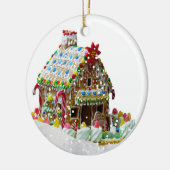Lebkuchen-Haus-Weihnachtsverzierung Keramik Ornament (Links)