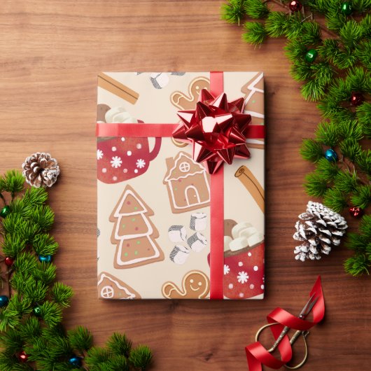 Lebkuchen & Heiße Schokolade Geschenkpapier (Feiertagsgeschenk)