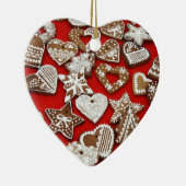 Lebkuchen-Herz-Weihnachtsverzierung Keramik Ornament (Rechts)