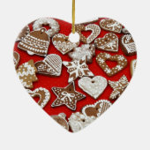 Lebkuchen-Herz-Weihnachtsverzierung Keramik Ornament (Hinten)