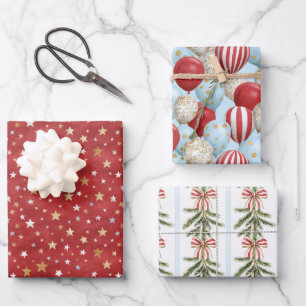 Lebkuchen-Herzen-Schneeflocken-Weihnachten Geschenkpapier Set