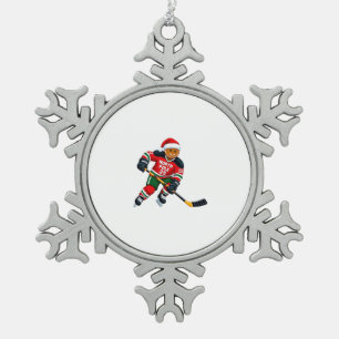 Lebkuchen-Hockey-Weihnachten 2026 Feiertags-Sport Schneeflocken Zinn-Ornament
