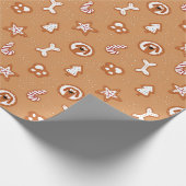 Lebkuchen-Hund-Weihnachtsplätzchen-Muster Geschenkpapier (Ecke)