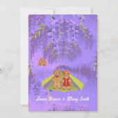 Lebkuchen in der Liebe auf dem Weg Lila Waldhochze Einladung (Vorderseite)
