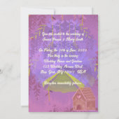 Lebkuchen in der Liebe auf dem Weg Lila Waldhochze Einladung (Rückseite)