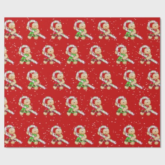 Lebkuchen in Schneeflocken Geschenkpapier (Flach)