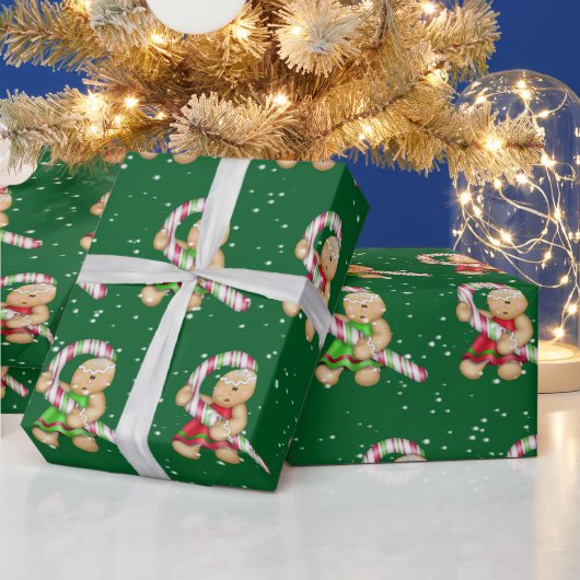 Lebkuchen in Schneeflocken Geschenkpapier (Feiertage)