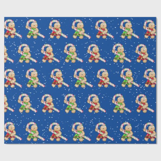 Lebkuchen in Schneeflocken Geschenkpapier (Flach)