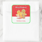 Lebkuchen in Schneekleber Quadratischer Aufkleber (Tasche)