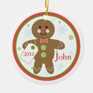 Lebkuchen-Jungen-Weihnachtsverzierung Keramik Ornament