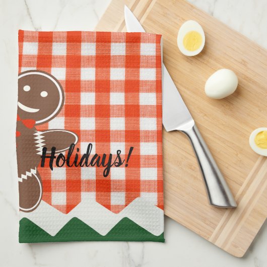 Lebkuchen Karo Gingham Geschirrtuch (Viertel Falte)