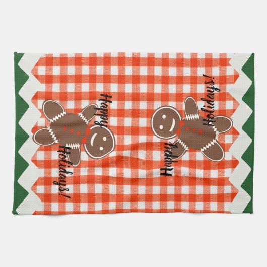 Lebkuchen Karo Gingham Geschirrtuch (Horizontal)