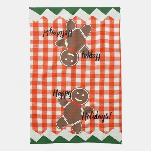 Lebkuchen Karo Gingham Geschirrtuch (Vertikal)