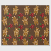 Lebkuchen Katzen auf dunkler Schokolade - Handgeze Geschenkpapier (Flach)