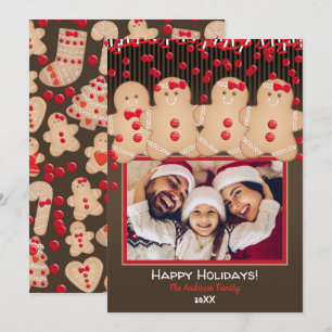 Lebkuchen-Keks-Familien-Weihnachten-Feiertagsfoto Einladung