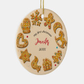 Lebkuchen Kekse Baby Erste Weihnachten Keramik Ornament (Rechts)