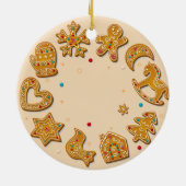 Lebkuchen Kekse Baby Erste Weihnachten Keramik Ornament (Hinten)