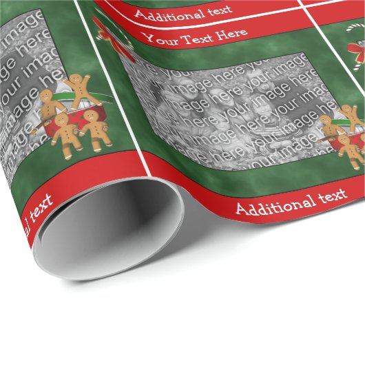 Lebkuchen Kekse Bonbons Ihr Foto Urlaub Geschenkpapier (Rolleneckpunkt)