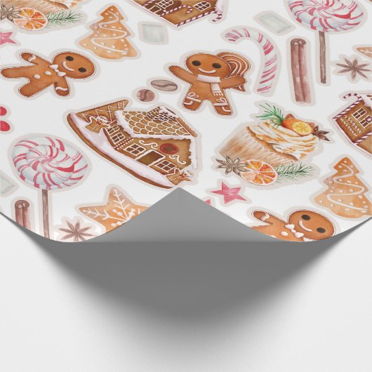 Lebkuchen Kekse Candyland Geschenkpapier (Ecke)