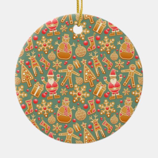 Lebkuchen/Kekse/gemusterte Weihnachten Keramik Ornament (Vorne)