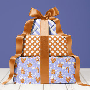 Lebkuchen-Kekse Muster Süße Feiertage Weihnachten Geschenkpapier Set