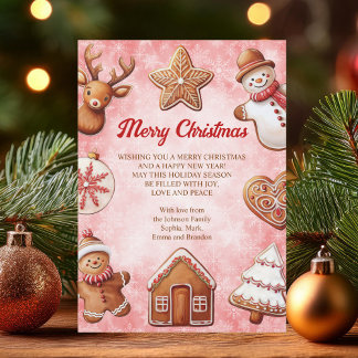 Lebkuchen Kekse Roter Hintergrund Weihnachten