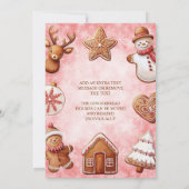 Lebkuchen Kekse Roter Hintergrund Weihnachts-Party Einladung (Rückseite)