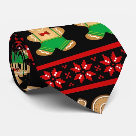 Lebkuchen Kekse Ugly Weihnachtskraut Krawatte (Gerollt)