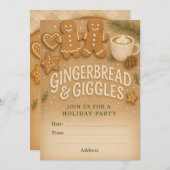 Lebkuchen & Kichern Winterparty-Einladung Einladung (Vorne/Hinten)