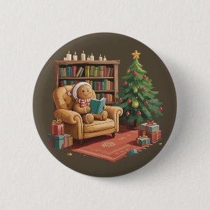 Lebkuchen-Lesebücher Weihnachten Lehrer Button