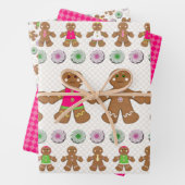 Lebkuchen Leute Kekse und Bonbons Weihnachten Geschenkpapier Set (Beispiel)