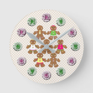 Lebkuchen Leute Kekse Weihnachtszeit Runde Wanduhr
