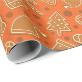 Lebkuchen Liebe Weihnachtsgeschenk Orange Nahtlos Geschenkpapier (Rolleneckpunkt)