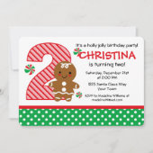 Lebkuchen-Mädchen-2. Geburtstag Einladung (Vorderseite)