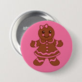 Lebkuchen-Mädchen-Knopf Button (Vorne & Hinten)