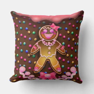 Lebkuchen Mädchen Rosa Zuckerguss Bonbon Punkte Dr Kissen
