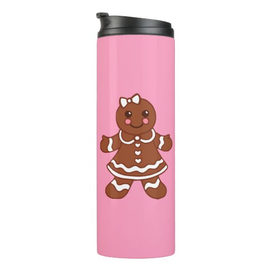 Lebkuchen-Mädchen-Thermobecher Thermosbecher (Nach rechts gedreht)
