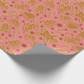 Lebkuchen Magische Weihnachtskekse Rosa Nahtlos Geschenkpapier (Ecke)