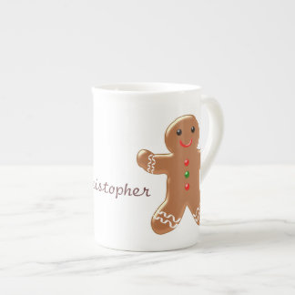 Lebkuchen-Mann addieren gerade Namen Porzellantasse