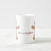 Lebkuchen-Mann addieren gerade Namen Porzellantasse (Vorderseite)